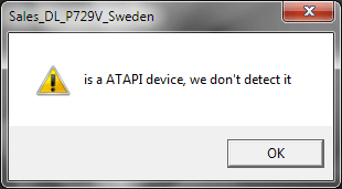 ATAPI error message