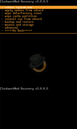 ClockworkMod Recovery Orange